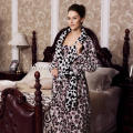 Luxury Leopoard Printed Large Ladies' Fleece Bathrobe